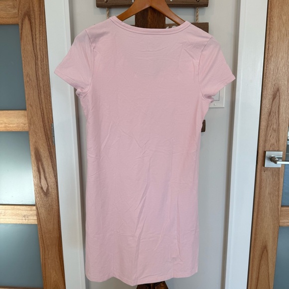LUSOMÉ Women’s Pink Cotton Stretch Sleep Shirt Night Gown V-neck Aline Small EUC - Picture 4 of 8